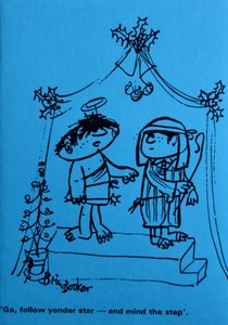 Go Follow Yonder Star (pen og blæk på blåt papir) af Brenda Brin Booker